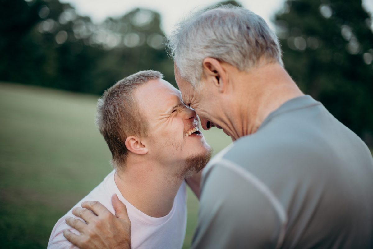 2 men happy outside