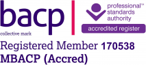 BACP Accredited logo, showing my professional accreditation with the British Association for Counselling and Psychotherapy
