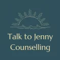 Sun appearing from behind a cloud with Talk to Jenny Counselling written underneath